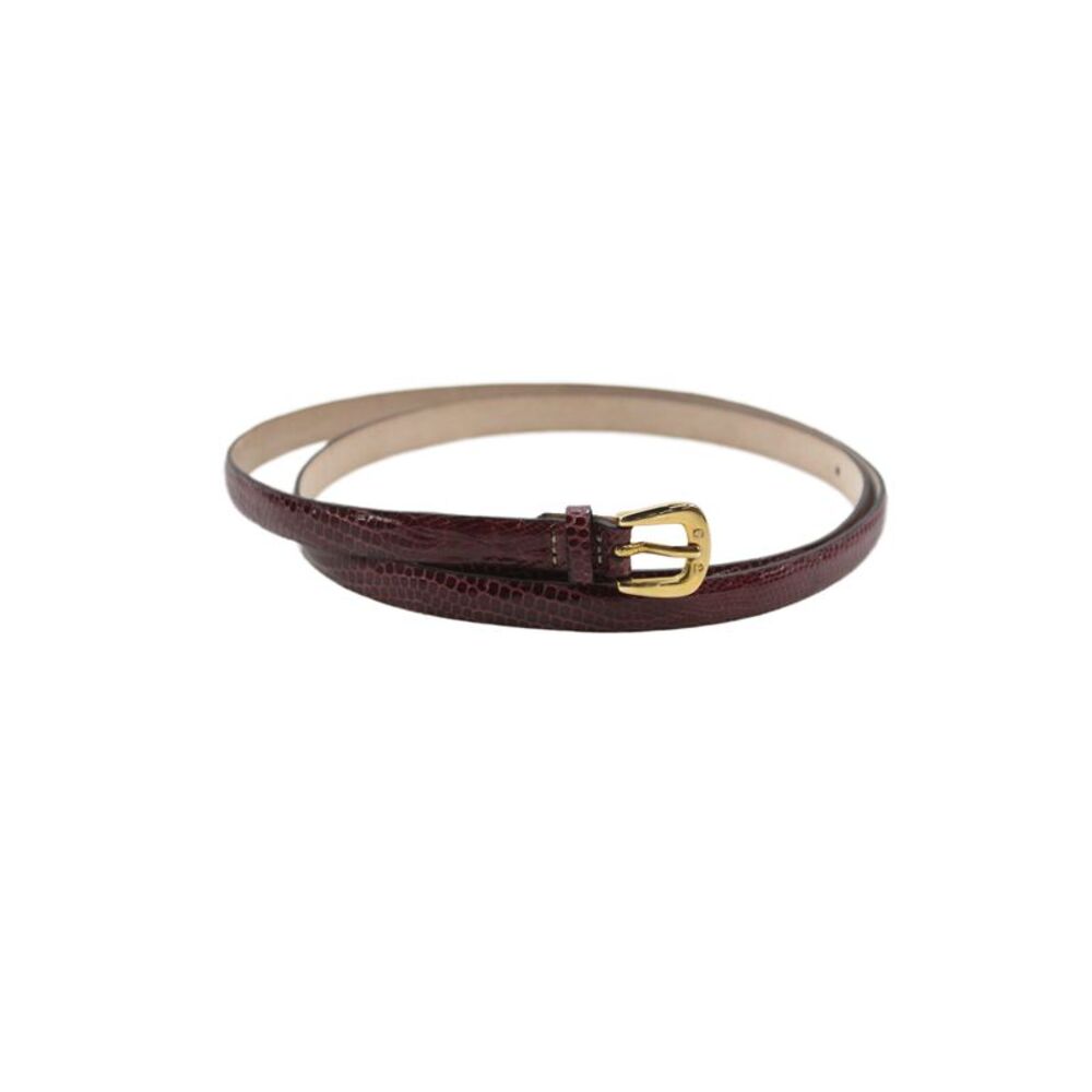 Tardini Womens Lizard 1/2" Skinny Burgundy Blue Size EUR 38